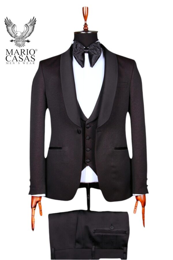 3 PCS DOTS DESIGN BLACK WITH MAROON TUXEDO