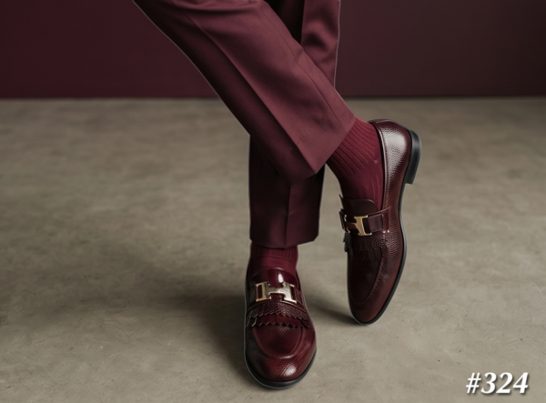 Maroon Leather Formal Shoes